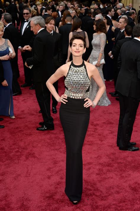 Anne Hathaway Wearing Gucci Gown 2014 Oscars Celebmafia
