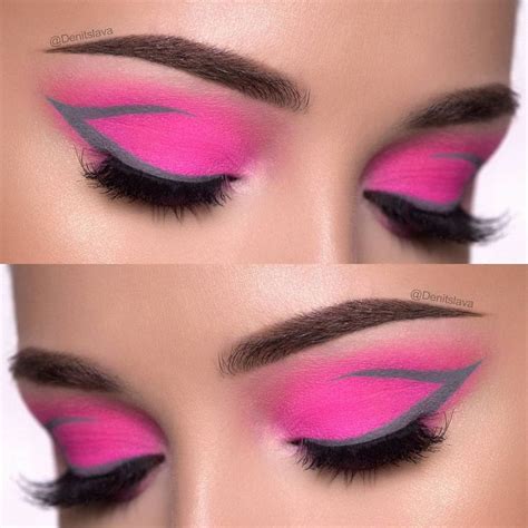 Denitslava On Instagram “pink Smokey Eye And Gray Graphic Eyeliner 💕