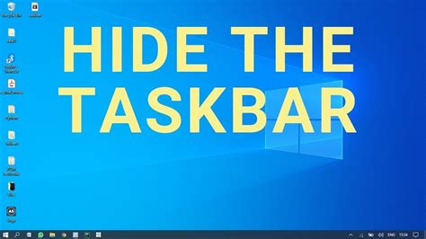 How To Hide The Taskbar In Windows 10 Auto Hide Taskbar Youtube