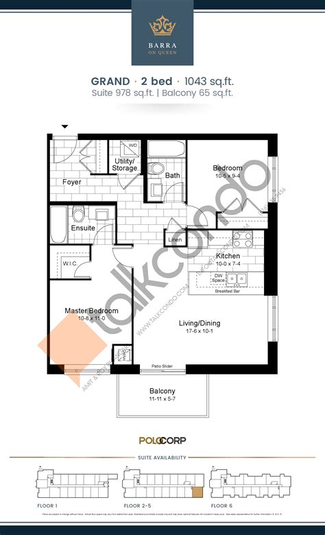 Queens Condo Floor Plan 875 Queen Street East Condos Ph1 855 Sq