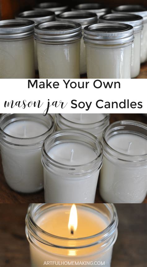 Make Your Own Mason Jar Soy Candles Tutorial Artful