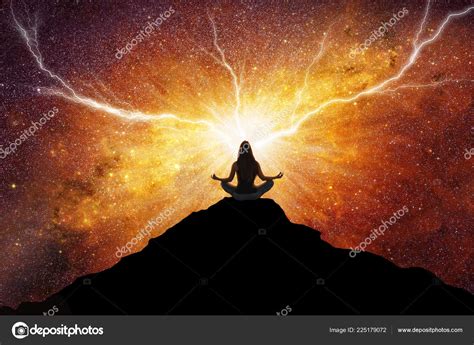 Spiritual Meditation Connected Energy Universe Stock Photo By