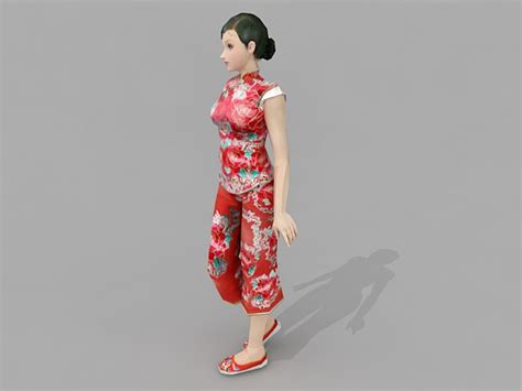 Traditional Chinese Girl 3d Model 3ds Max Files Free Download Cadnav