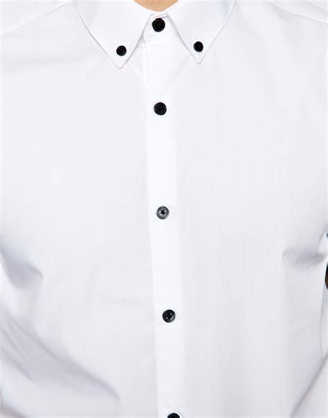 Lyst Asos Smart Shirt In Short Sleeve With Button Down Collar And