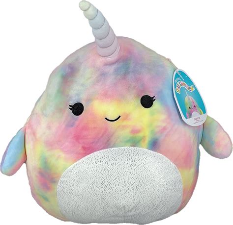 Buy Squishmallows 8inch Navina The Pink Rainbow Tie Dye Narwhal Soft