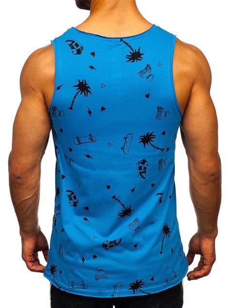 Camiseta De Tirantes Con Estampado Para Hombre Azul Bolf 1144 Azul