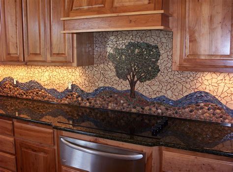 River Rock Backsplash Give A New And Natural Accent To Your Kitchen