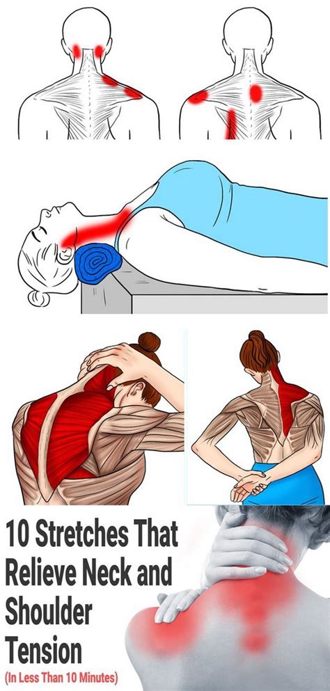 10 Stretches That Relieve Neck And Shoulder Tension In Less Than 10 Minutes In 2020 Shoulder