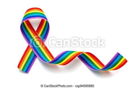 lgbt rainbow ribbon pride tape symbol stop homophobia isolated on a white background canstock