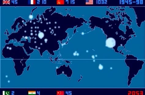 Compelling Time Lapse Map Of Every Nuclear Explosion Since 1945 Wood
