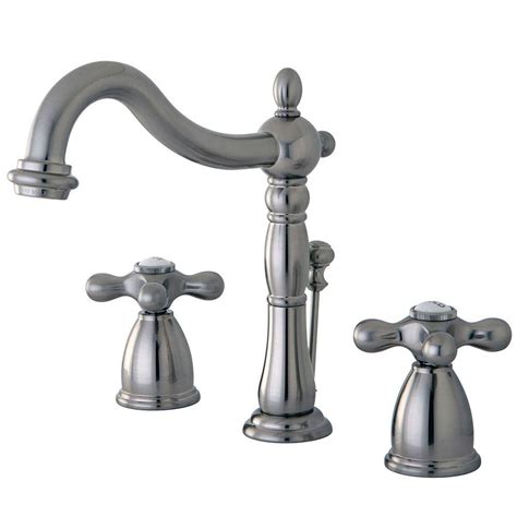 kingston brass victorian 8 in widespread 2 handle bathroom faucet in satin nickel hkb1978ax