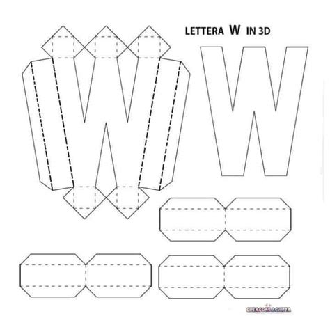 Molde Letra W 3d Para Imprimir Gratis Letras Do Alfabeto Ver E Fazer