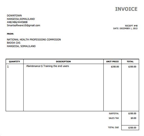 Free 9 Sample Simple Invoice Template In Pdf