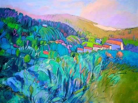 Abstract Tuscan Landscape Painting Fine Art Print By Dorothy Fagan