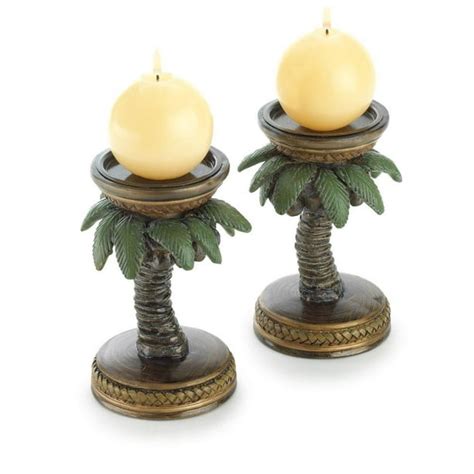 Candle Holder Stand Coconut Tree Duo Pillar Outdoor Modern Candle