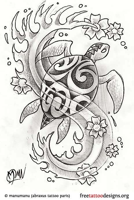 Tattoo flower designs for women. Turtle Tattoos | Polynesian and Hawaiian Tribal Turtle Designs