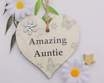 Auntie Thank You Gift Heart Plaque Etsy UK