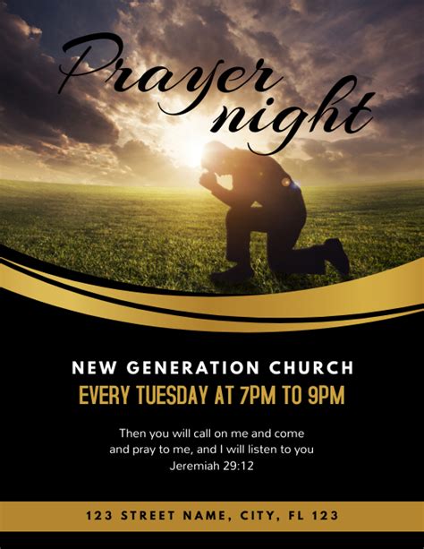 Prayer Night Church Flyer Template Postermywall
