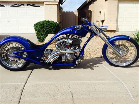 2009 Redneck Engineering Lowlife Custom Chopper Motorcycle Blue Chrome