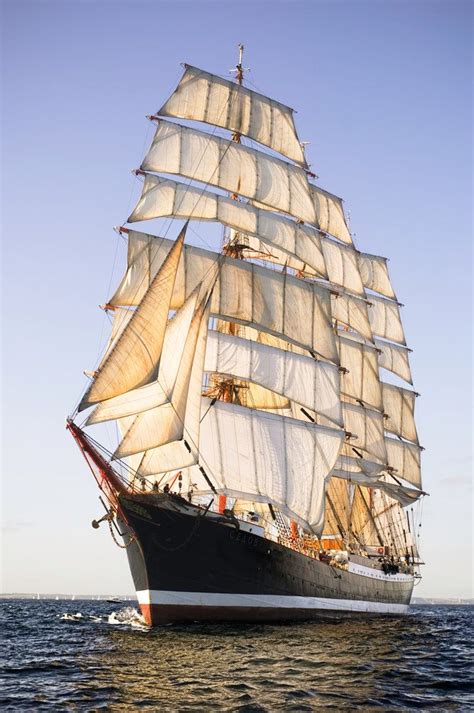 Russian Four Masted Barque Sedov Off Falmouth At The Start Of The