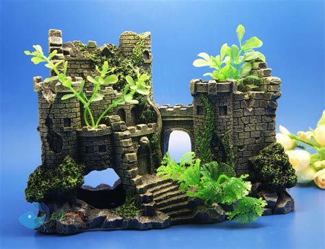 How to clean your aquarium and decorations. Aquarium Decoration the ruins ancient castle For fish Tank ...