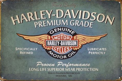 Harley Davidson Genuine Motor Oil Nostalgic Metal Tin Sign Man Cave