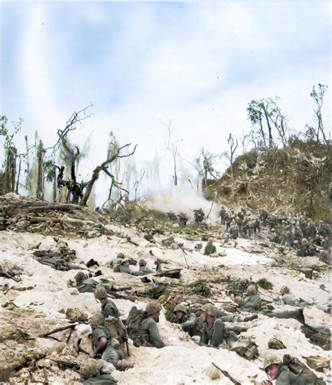 Horrors Of Pacific War Brought To Life In Colour Photos Us Troops