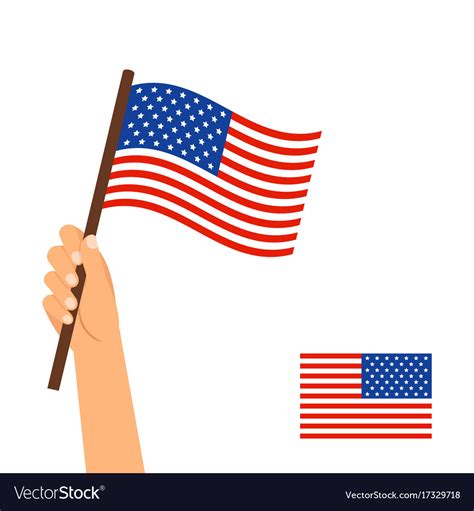 Human Hand Holding Flag Of Usa Royalty Free Vector Image