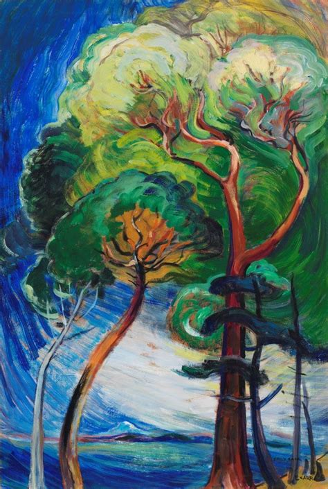 Emily Carr Canadian 1871 1945 Arbutus Trees C1933 Oil On Paper