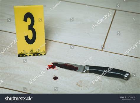 Crime Scene Investigation Bloody Knife Evidence Stock Photo Edit Now