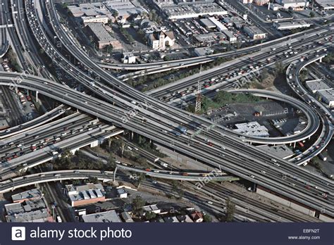 Aerial View Of Freeways Los Angeles California Usa