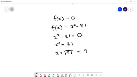solved find all real values of x for which f x 0 f x x 2 81