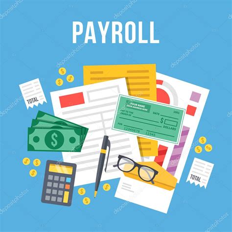 Payroll Invoice Sheet Flat Illustration Payroll Template Calculate