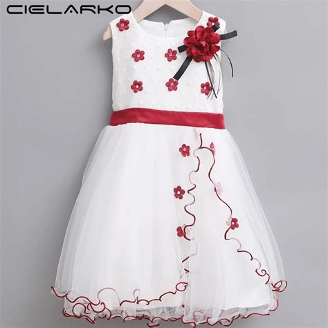 Cielarko Girls Party Dress Elegant Flower Kids Dresses Wedding Princess