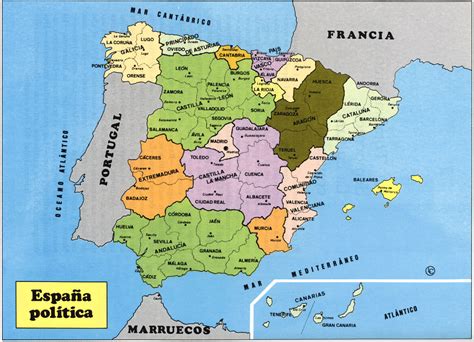 Espanha Mapa Político
