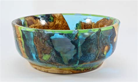 Resin And Wood Bowl Table Decor Bowl Centerpiece Bowldecorative Bowl