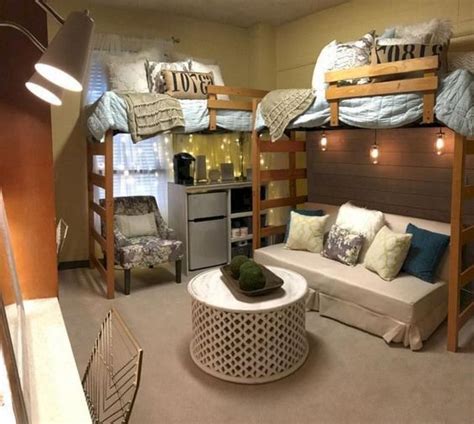22 College Dorm Room Ideas For Lofted Beds Dorm Room Layouts College