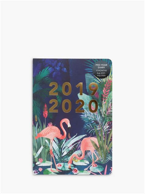 Portico A5 Tropical Flamingo Mid Year Academic Diary 2019 20