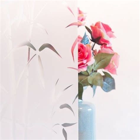 15m X 675cm D C Fix White Bamboo Frosted Privacy Glass Window Static