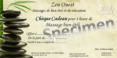 Ch Que Cadeau Pour Massage Californien Duo Au Centre De Massages Zen Ouest Nantes