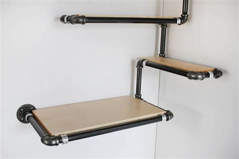 Industrial Pipe Wall Corner Shelf Made To Order Book Shelving Etsy Canada