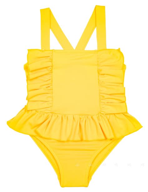Rochy Girls Yellow Ruffle Swimsuit Missbaby