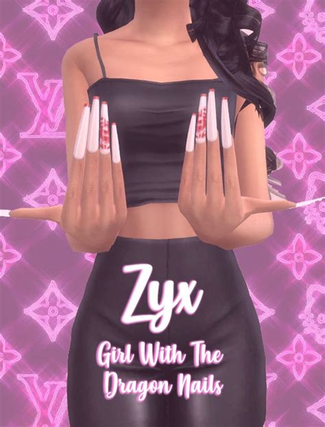 Xxl Nails Pack Zyx Sims 4 Nails Sims 4 Teen Sims 4 Body Mods