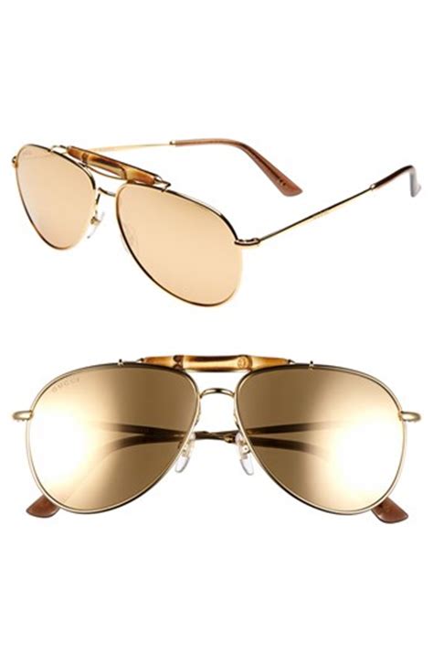Gucci 58mm Aviator Sunglasses Gold One Size 1195 Nordstrom Lookastic
