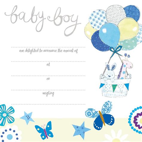Image result for blank birth announcement template | Boy birth