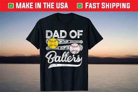 Dad Of Ballers Fathers Day Ts Baseball Softball Dad Coach T Shirt Breakshirts Office