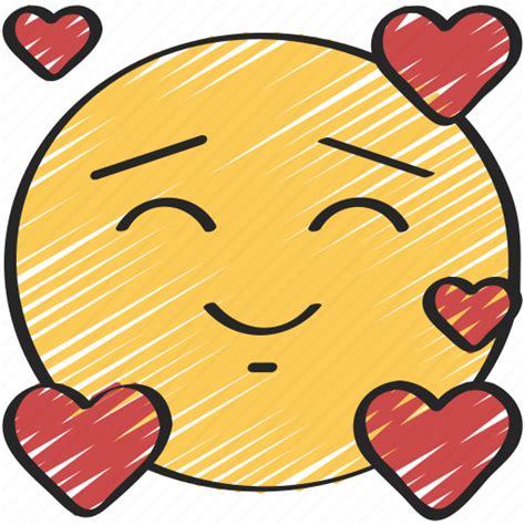 Emoji Emoticon Happy Hearts In Love Loved Icon