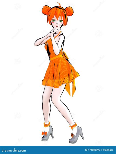 3d Japanese Anime Girl Stock Illustration Illustration Of Popsocket 171888996