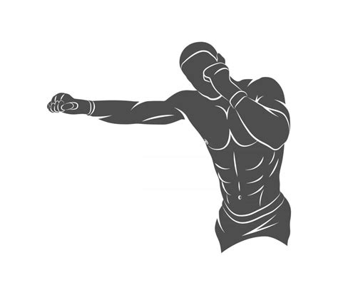 Silhouette Mixed Martial Arts Fighter On A White Background Vector Illustration Vector