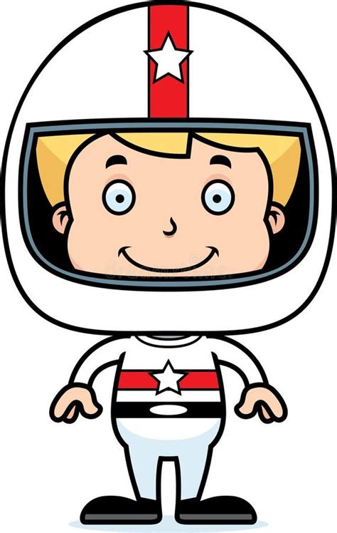 Cartoon Smiling Race Car Driver Boy Stock Vector Image 55480791